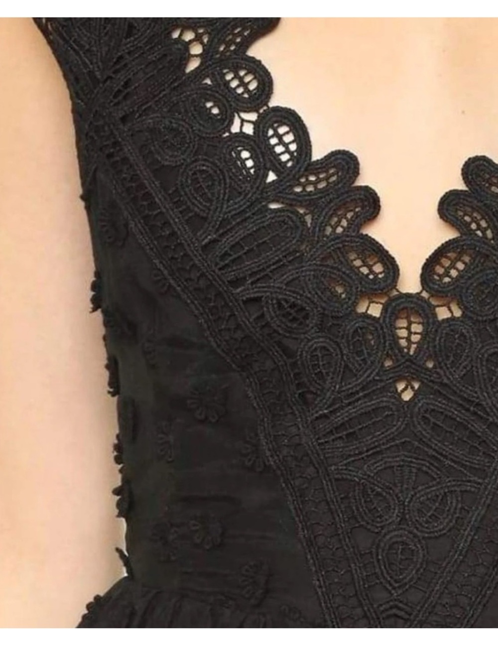 Self-Portrait Ivy Black Lace Tiered Maxi Dress with Polka Dot Mesh US 6 - Picture 7 of 8